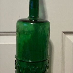 Vintage Italian Empoli Green Art Glads Decanter